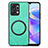 Funda Silicona Goma de Cuero Carcasa con Magnetico S02D para Huawei Honor X7a Verde