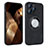 Funda Silicona Goma de Cuero Carcasa con Magnetico S07D para Apple iPhone 15 Pro Max Negro