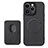 Funda Silicona Goma de Cuero Carcasa con Magnetico S08D para Apple iPhone 13 Pro Max Negro