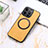 Funda Silicona Goma de Cuero Carcasa con Magnetico S11D para Apple iPhone 14 Pro Amarillo