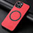 Funda Silicona Goma de Cuero Carcasa con Magnetico S11D para Apple iPhone 14 Rojo