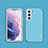 Funda Silicona Goma de Cuero Carcasa S04 para Samsung Galaxy S21 5G Azul Cielo