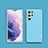 Funda Silicona Goma de Cuero Carcasa S04 para Samsung Galaxy S22 Ultra 5G Azul Cielo