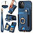 Funda Silicona Goma de Cuero Carcasa SD1 para Apple iPhone 13 Pro Azul