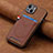 Funda Silicona Goma de Cuero Carcasa SD1 para Apple iPhone 14 Marron