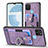 Funda Silicona Goma de Cuero Carcasa SD1 para Realme C21Y Purpura Claro