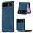 Funda Silicona Goma de Cuero Carcasa SD11 para Motorola Moto Razr 40 Ultra 5G Azul