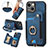 Funda Silicona Goma de Cuero Carcasa SD12 para Apple iPhone 14 Plus Azul