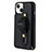 Funda Silicona Goma de Cuero Carcasa SD14 para Apple iPhone 13 Negro