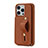 Funda Silicona Goma de Cuero Carcasa SD14 para Apple iPhone 13 Pro Max Marron