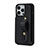 Funda Silicona Goma de Cuero Carcasa SD14 para Apple iPhone 15 Pro Max Negro