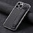 Funda Silicona Goma de Cuero Carcasa SD2 para Apple iPhone 16 Pro Max Negro