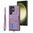 Funda Silicona Goma de Cuero Carcasa SD2 para Samsung Galaxy S23 Ultra 5G Purpura Claro