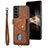 Funda Silicona Goma de Cuero Carcasa SD2 para Samsung Galaxy S24 5G Marron