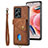 Funda Silicona Goma de Cuero Carcasa SD2 para Xiaomi Redmi Note 12 4G Marron