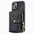 Funda Silicona Goma de Cuero Carcasa SD3 para Apple iPhone 13 Negro