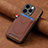 Funda Silicona Goma de Cuero Carcasa SD3 para Apple iPhone 15 Pro Max Marron