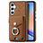 Funda Silicona Goma de Cuero Carcasa SD3 para Samsung Galaxy A34 5G Marron