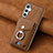 Funda Silicona Goma de Cuero Carcasa SD3 para Samsung Galaxy Jump3 5G Marron