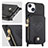 Funda Silicona Goma de Cuero Carcasa SD4 para Apple iPhone 13 Negro