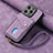 Funda Silicona Goma de Cuero Carcasa SD4 para Apple iPhone 15 Pro Max Purpura Claro