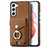 Funda Silicona Goma de Cuero Carcasa SD4 para Samsung Galaxy S21 FE 5G Marron