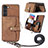 Funda Silicona Goma de Cuero Carcasa SD4 para Samsung Galaxy S22 5G Marron