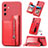 Funda Silicona Goma de Cuero Carcasa SD5 para Samsung Galaxy A34 5G Rojo