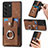 Funda Silicona Goma de Cuero Carcasa SD5 para Samsung Galaxy S21 FE 5G Marron