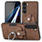 Funda Silicona Goma de Cuero Carcasa SD5 para Samsung Galaxy S22 Plus 5G Marron