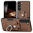 Funda Silicona Goma de Cuero Carcasa SD5 para Samsung Galaxy S24 5G Marron