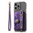 Funda Silicona Goma de Cuero Carcasa SD6 para Apple iPhone 15 Pro Max Morado