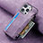 Funda Silicona Goma de Cuero Carcasa SD8 para Apple iPhone 13 Pro Max Purpura Claro