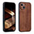 Funda Silicona Goma de Cuero Carcasa YZ1 para Apple iPhone 15 Pro Max Marron