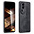 Funda Silicona Goma de Cuero Carcasa YZ1 para Oppo Reno10 Pro+ Plus 5G Negro