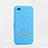 Funda Silicona Goma Diamante Brillante para Apple iPhone 4S Azul Cielo