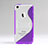 Funda Silicona Transparente S-Line con Soporte para Apple iPhone 5C Morado