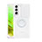 Funda Silicona Ultrafina Carcasa Transparente con Anillo de dedo Soporte A01 para Samsung Galaxy S21 Plus 5G Blanco