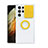 Funda Silicona Ultrafina Carcasa Transparente con Anillo de dedo Soporte S02 para Samsung Galaxy S23 Ultra 5G Amarillo