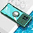 Funda Silicona Ultrafina Carcasa Transparente con Magnetico Anillo de dedo Soporte BH1 para Vivo X80 5G Verde