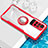 Funda Silicona Ultrafina Carcasa Transparente con Magnetico Anillo de dedo Soporte BH1 para Xiaomi Redmi Note 11S 5G Rojo