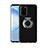 Funda Silicona Ultrafina Carcasa Transparente con Magnetico Anillo de dedo Soporte C01 para Samsung Galaxy S20 Plus Negro