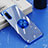 Funda Silicona Ultrafina Carcasa Transparente con Magnetico Anillo de dedo Soporte para Sony Xperia 10 III SO-52B Azul