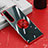 Funda Silicona Ultrafina Carcasa Transparente con Magnetico Anillo de dedo Soporte para Sony Xperia 5 III SO-53B Rojo