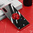 Funda Silicona Ultrafina Carcasa Transparente con Magnetico Anillo de dedo Soporte para Sony Xperia Ace II Rojo