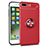 Funda Silicona Ultrafina Carcasa Transparente con Magnetico Anillo de dedo Soporte S01 para Apple iPhone 7 Plus Rojo