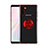 Funda Silicona Ultrafina Carcasa Transparente con Magnetico Anillo de dedo Soporte S01 para Samsung Galaxy Note 10 Rojo