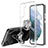 Funda Silicona Ultrafina Carcasa Transparente con Magnetico Anillo de dedo Soporte S01 para Samsung Galaxy S22 5G Claro