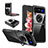 Funda Silicona Ultrafina Carcasa Transparente con Magnetico Anillo de dedo Soporte S01 para Samsung Galaxy Z Flip3 5G Negro