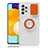 Funda Silicona Ultrafina Carcasa Transparente con Soporte S01 para Samsung Galaxy A52 4G Naranja